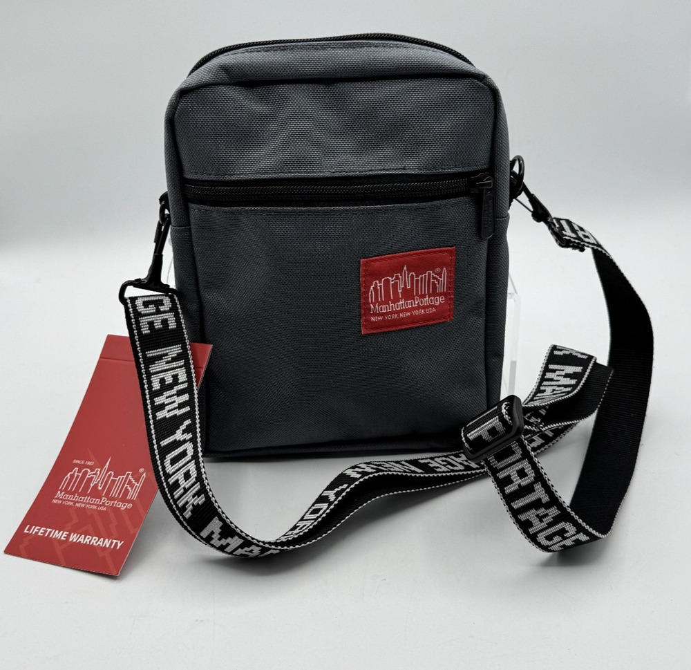 Manhattan Portage Emblem City Lights Small Bag Gray w/ Adjustable Shoulder Strap
